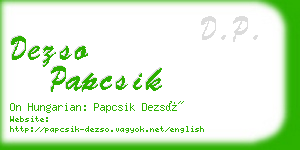 dezso papcsik business card